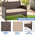 thumbnail image 4 of AVAWING 4-Piece Wicker Outdoor Patio Dining Set with Glass Coffee Table and Soft Cushions, Brown, 4 of 9