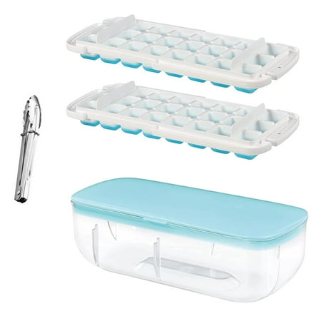 

Ice Square Tray 2X24 Ice Square Tray with Lid Ice Trays for Freezer Comes with Ice Bin Ice Lid and Tongs for