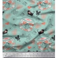 thumbnail image 1 of Soimoi Cotton Duck Fabric Floral,Pot & Cat Kids Print Fabric by The Yard 42 Inch Wide, 1 of 1