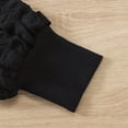 thumbnail image 4 of Gibobby Conjunto de pantalón para bebé Bebé niños niña vestidos traje color sólido manga larga vestido + diadema 2 piezas ropa(Negro,3-6 Meses), 4 of 5