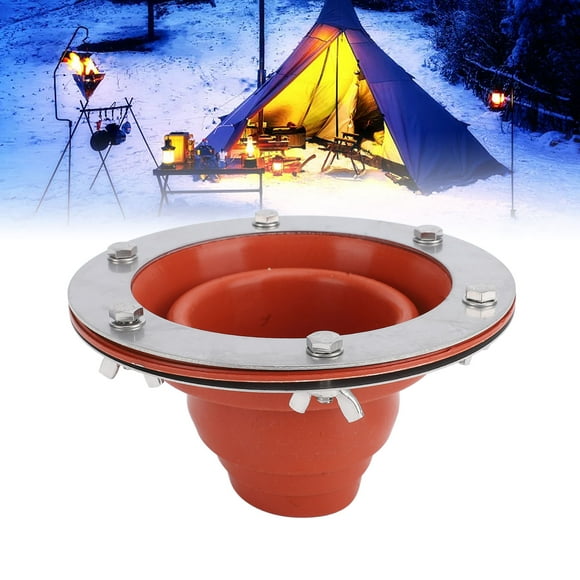 Tent Stove Jack Kit, High Temperature Resistant Flexible Silicone Pipe Boot Easy to Install Tent Roof Stove Jack Kit for 4.5-10cm Outside Diameter Chimney for Yurt, Stove