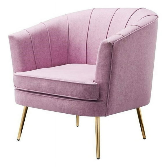 Furniture of America Elvie Fabric Accent Chair in Pink Lillac