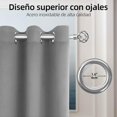 thumbnail image 3 of Cortinas Blackout para Recamara 2 Paneles, Cortinas Opacas con Aislamiento Térmico, con Ojales en la Parte Superior, Suave 100% Poliéster Tela Impermeable, Cortina para Salón, Dormitorio, Gris, 3 of 4