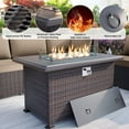 thumbnail image 6 of Gotland 8 Pieces Outdoor Patio Furniture with 43"Fire Pit Table, Steel, PE Rattan Sofa Set,Sand, 6 of 7