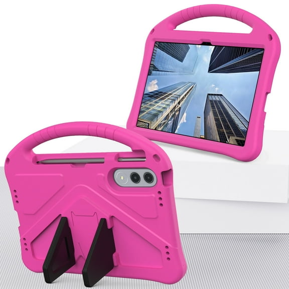 DWaybox Kids-Proof Case for Lenovo Yoga Tab 11.1 inch 2025 Model - Lightweight EVA Shockproof Cover with Handle Stand & Anti-Drop Protective Shell -Rose Red