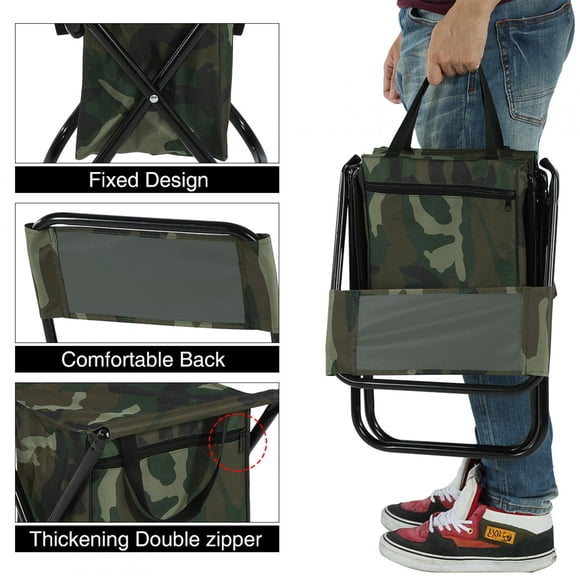 Silla de pesca Asiento taburete, plegable Silla de pesca para acampar al aire libre Cómoda Asiento de transporte con bolsa de almacenamiento para viajes Parques de fotografía Conciertos al aire libre Ecomeon no