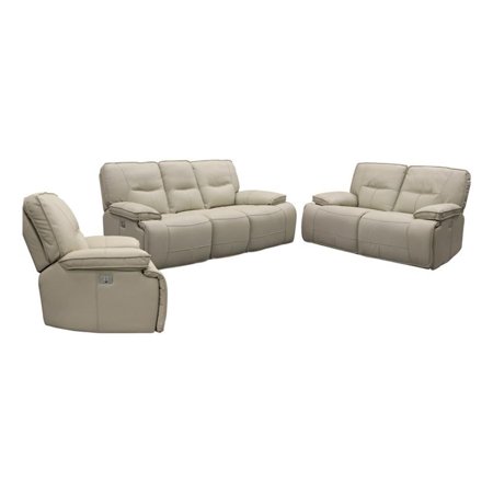 Pemberly Row Oyster Power Reclining Sofa Loveseat and Recliner