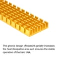 thumbnail image 4 of Uxcell Aluminum Heatsink Self Adhesive 70x22x6mm with Notch for M.2 SSD Gold Tone, 4 of 5