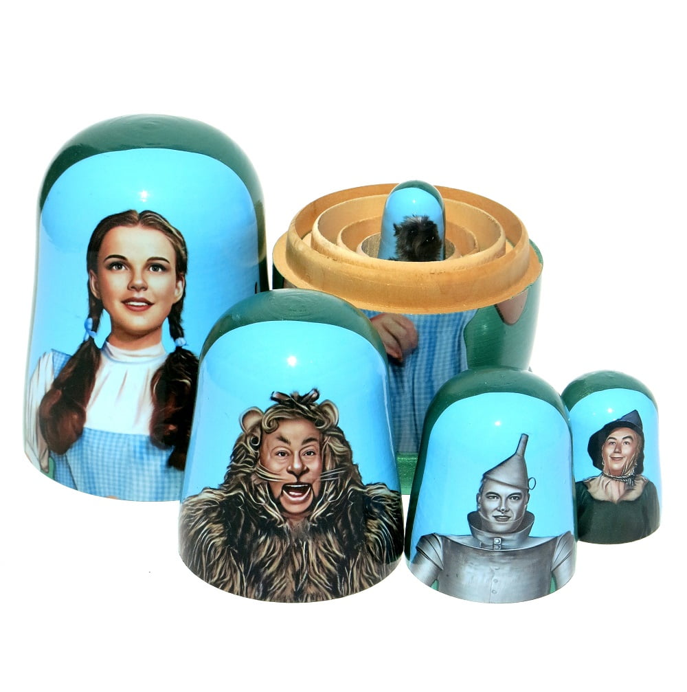 KaleaBoutique Wizard of Oz 5 Piece Nesting Doll - Traditional Original Style Collectible