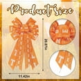 thumbnail image 2 of Tennessee Vols Themed Wreath Bows: White and Orange Checkered Burlap Ribbon Decor, 2 of 6