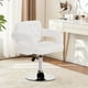 thumbnail image 2 of Silla tapizada de piel sintética FurnitureR para oficina en casa Blanco, 2 of 7