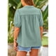 thumbnail image 2 of Camisa para mujer PRETTYGARDEN de algodón azul aqua talla XL, 2 of 8
