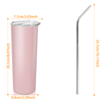 thumbnail image 2 of 1pc 20oz Skinny Tumbler with Straw and Brush, Vacuum Insulated Tumbler Cup Double Wall Leak-proof Coffee Mug, Coffee Tumbler for Hot Cold Drinks, Travel Thermal Water Tumbler for Office,Outdoor, 2 of 8