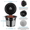 thumbnail image 2 of Amerteer 6 Pack Reusable K-Cups for Keurig 1.0 and 2.0 Brewers | Eco-Friendly Universal Fit Refillable Single Cup Coffee Filters | Stainless steel Mesh Filter, 2 of 7