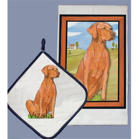 Pipsqueak Productions DP881 Dish Towel and Pot Holder Set - Vizsla