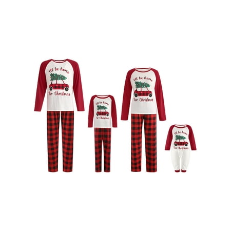 

FSDJHSDH Family Christmas Pajamas Sets Xmas Parent-Child Sleepsuit Nightwear for Adult Kids