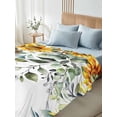 thumbnail image 5 of Sunflowers Flat Sheets Only King Size, Soft Breathable Bed Top Sheets for Mattress, Eucalyptus Leaves Spring Floral Summer Botancial Luxury Bedding Flat Sheets for Home Hotel Bedroom Bed Protection, 5 of 9
