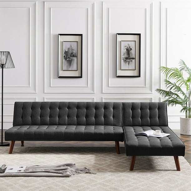 Tbest Reversible Sectional Sofa Sleeper L Shape Couch Corner Bed For Home Living Room Apartment 2black Com - Apartment Size Sectional Sofa Sleeper Tbest Reversible Sectional Sofa Sleeper L Shape Couch Corner Bed For Home Living Room Apartment 2black Com - Apartment Size Sectional Sofa Sleeper