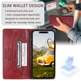 thumbnail image 6 of for iPhone 11 Case Classic Design, Premium PU Retro Leather Wallet Case RFID Blocking Card Holder, Built-in Magnetic Flip Folio Kickstand Soft Inner Case for iPhone 11,Winered, 6 of 8