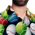 thumbnail image 5 of Tennis Men's Short Sleeve Beach Shirts, Casual Printed Button Down, Summer Unisex Spread Collar Tops, 5 of 6