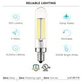 thumbnail image 5 of Luxrite T6 T6.5 Vintage LED Tube Light Bulbs 5W= 60W, 5000K Bright White, Dimmable, 500 Lumens, UL Listed, E12, 6-Pack, 5 of 7