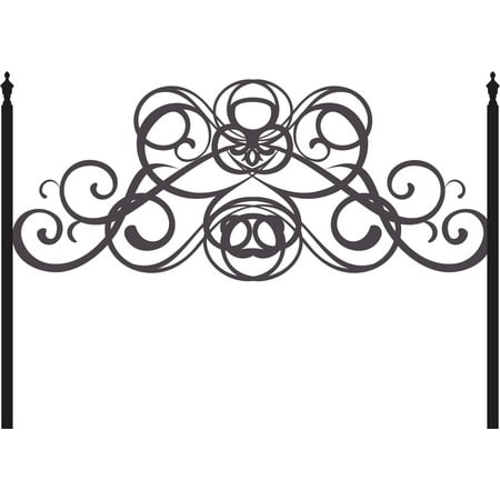- Swirls Vinyl Headboard Vinyl Decal Sticker - Queen