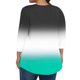thumbnail image 4 of mfyjkho Tops Bohemios Para Mujer, Camiseta Informal Con Degradado Para Mujer, Manga Tres Cuartos Y Cuello Redondo Tops Para Salir Para Mujer Xxxl, 4 of 6