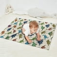 thumbnail image 2 of Beige Colorful Dinosaurs Pattern Blanket,Comfortable Soft Flannel Throw Blanket,All Season,Warm Lightweight Blankets for Sofa Bed Couch Living Room Chair,30"x40", 2 of 4