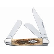 Case Amber Bone SS Stockman Pocket Knife