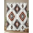 thumbnail image 4 of Shower Curtain Red Brown Boho Aztec Bathroom Curtains with Hooks, Waterproof Fabric Southwest Tribal Style Bath Shower Curtains Set for Bathroom Bathtubs Decor 72x72 Inch, 4 of 8
