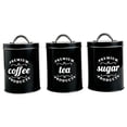 thumbnail image 3 of Contenedor para café, té y azúcar, organizador de comedor, contenedores de almacenamiento, tarro de hojalata Negro, 3 of 8