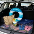 thumbnail image 2 of Xixirimido Universal Car Trunk Mat All Weather Trunk Protection Cargo Liner, Durable Non-slip Cargo Mat Rear Trunk Liner Car Accessories, Cat Daisy Starry Night, 2 of 7