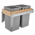 thumbnail image 4 of Rev-A-Shelf Double Pullout Top Mount Trash Can w/Soft Close, 27 Qt Silver, 4WCTM-15BBSCDM2, 4 of 13