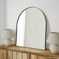 Black Arched Wall Mirror Bathroom Mirror with Metal Frame Arched Top
