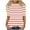 Beige|Striped, variant on Elbow Length Crewneck Shirts Women Casual Loose Solid Color T-Shirts Summer Basic Pullover Tops (S, White)