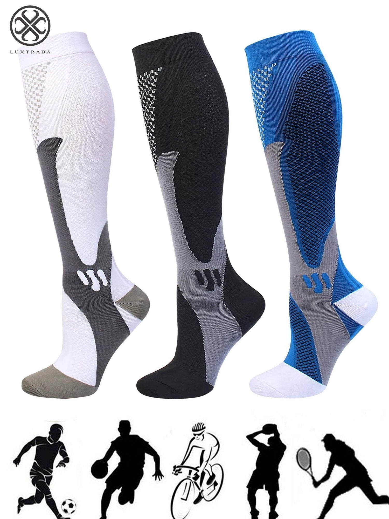 20-30mmHg Best Medical for Running Athletic Flight Travel Circulation Recovery Compression Socks For Women&Men 1/3/6 Pairs 