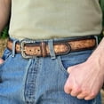 thumbnail image 2 of Men's Western Leather Cowboy Belt Tooled Embossed Handmade Belt with Removable Buckle 1.5” Wide, 2 of 8