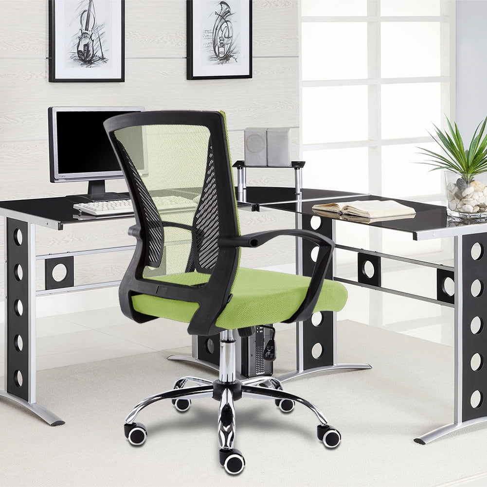 Modern Home Zuna Mid-Back Office Task Chair - Ergonomic Back Supporting Mesh Back Desk Chair (Black/Lime)