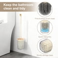 thumbnail image 6 of Uxcell Toilet Brush, Toilet Bowl Brush with Square Holder Cleaning Scrubber Set Long Handle Long-lasting Bristles Toilets Scrubber for Household Bathroom Cleaner Accessories, Silver, 6 of 7