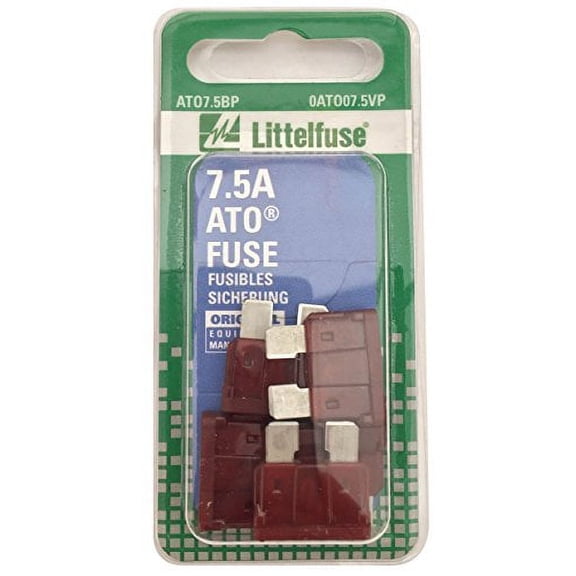 Littelfuse 0ATO07.5VP ATO 32 Volt 7.5 Amp Carded Fuse, (Pack of 5)