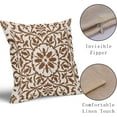 thumbnail image 4 of Brown Ethnic Boho Pillow Covers 20 X 20 Inch Bohemian Carpet Style Vintage Flower Print Decorative Throw Pillows Outdoor Linen Square Cushion Case Farmhouse Decor for Home Sofa Bed Set of 2, 4 of 6
