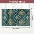 thumbnail image 3 of 3'x5' Area Rugs for Living Room, Machine Washable Non-Slip Carpet, Soft Faux Wool Low Pile Moroccan Farmhouse Western Rug, Dark Green, 3 of 6