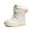 White, variant on MEZZALL Child Winter Solid Color Snow Boots Girls Boys Non- Warm Padded Thickened Boots Comfort Toddler Shoes, Yellow, 9.5-10 Years