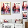 thumbnail image 4 of Designart "Skyscrapers of New York City in Pink & Blue IV" Architecture Canvas Wall Art - Industrial Pink Skyscrapers Entryway Wall Art Print, 4 of 6