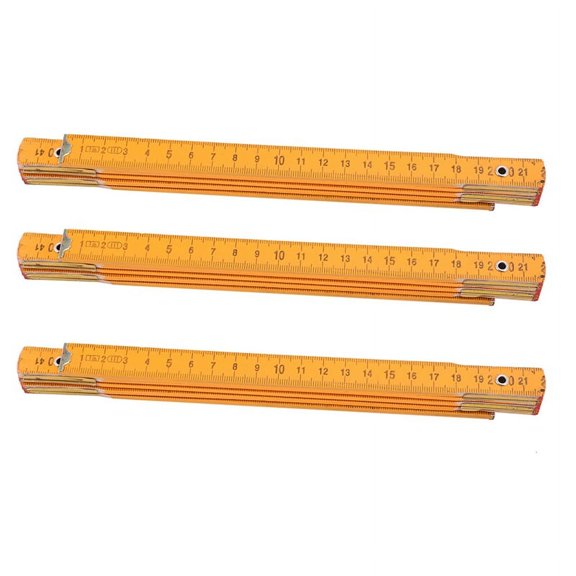 3X Portable Carpenter Wooden Folding Ruler 100cm/39Inch,3 x Wood Folding Ruler,Yellow