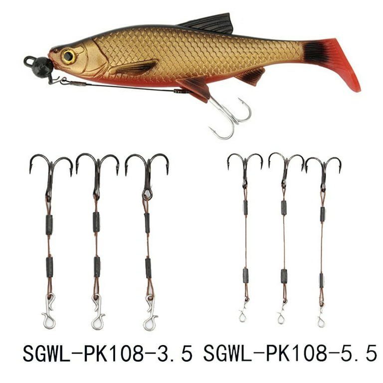 3Pcs Pike Perch Bass Predator Lure Fishing Stingers Treble Hooks Stainless  Steel