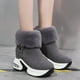 thumbnail image 2 of Botas de nieve para mujer, estilo coreano, de invierno, de gamuza, cortas, forradas con vellón, cálidas, ocultas, de algodón, con aumento de altura, 2 of 5