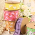 thumbnail image 2 of LaRibbons 1 1/2" Wired Ribbon | Yellow w/ White All Over Bunny | 10 Yard Roll, 2 of 9