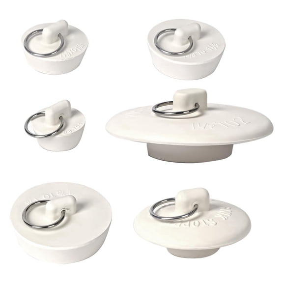 Emlimny 6-SizeUniversal Rubber Drain Stopper Set with Ring - Non-Slip Seal Sink Stoppers for Kitchen, Bathroom, Laundry Sink & Bathtub Drain