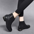 thumbnail image 5 of Black Women Round Toe Boots Low Heel Flat Sole Comfortable For Fall Winter Outfits, 5 of 5